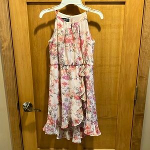 NWOT Amy Byer Pink and Orange Ruffled Tiered Lined sleeveless Sundress Girl 10